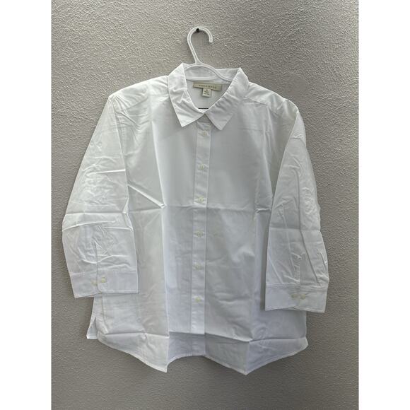 Appleseeds Womens Shirt Size XL White 3/4 Sleeve Button Up - Picture 1 of 12